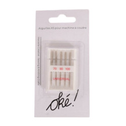 SACHET DE 6 / AIGUILLES MACHINE A COUDRE X5 70 - 90 - 100